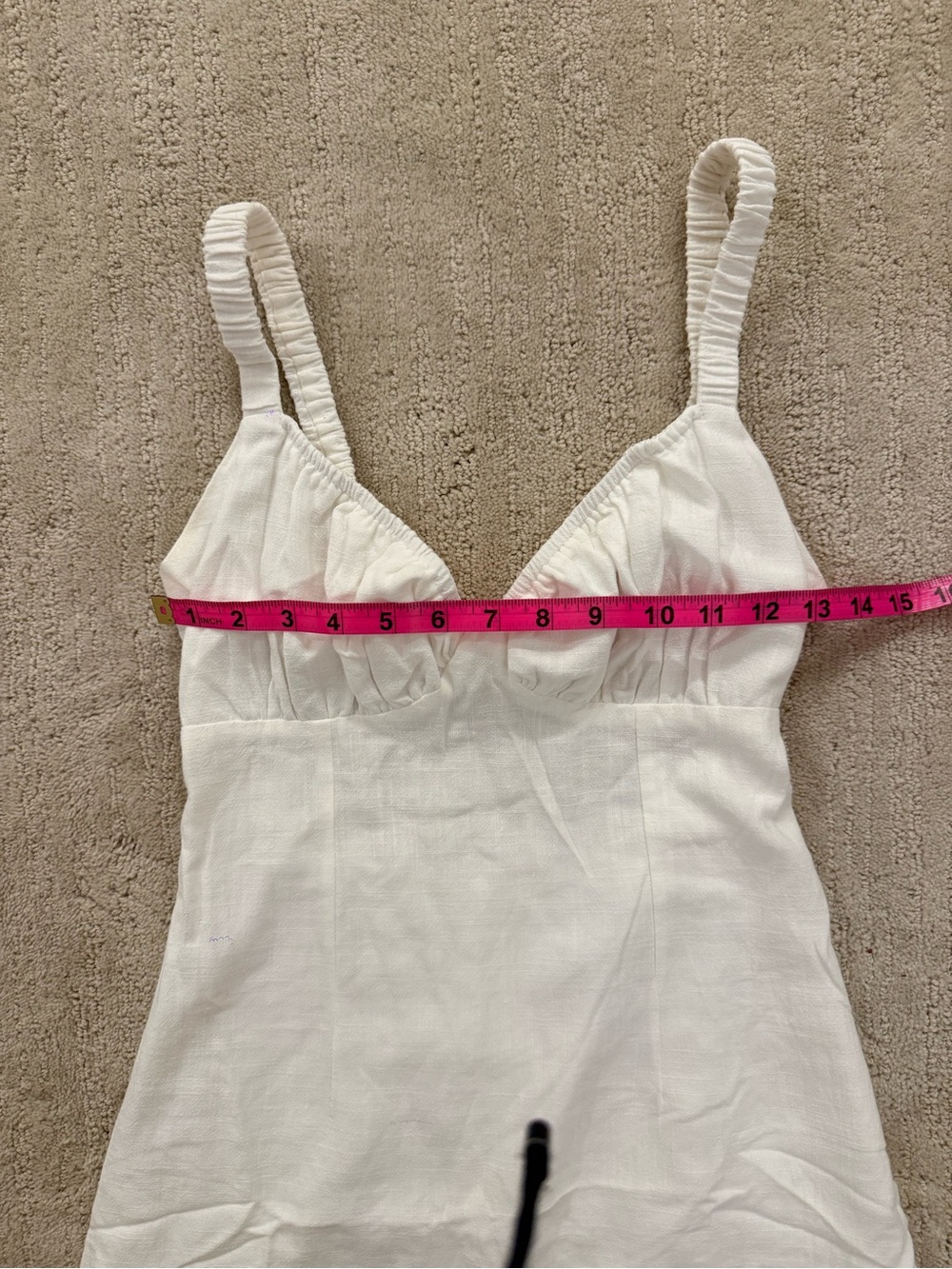 Sky to Moon White Linen Blend Open Back Mini Dress M - Picture 8 of 13